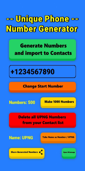 Unique Phone Number Generator ဖန်သားပြင်ဓာတ်ပုံ 2