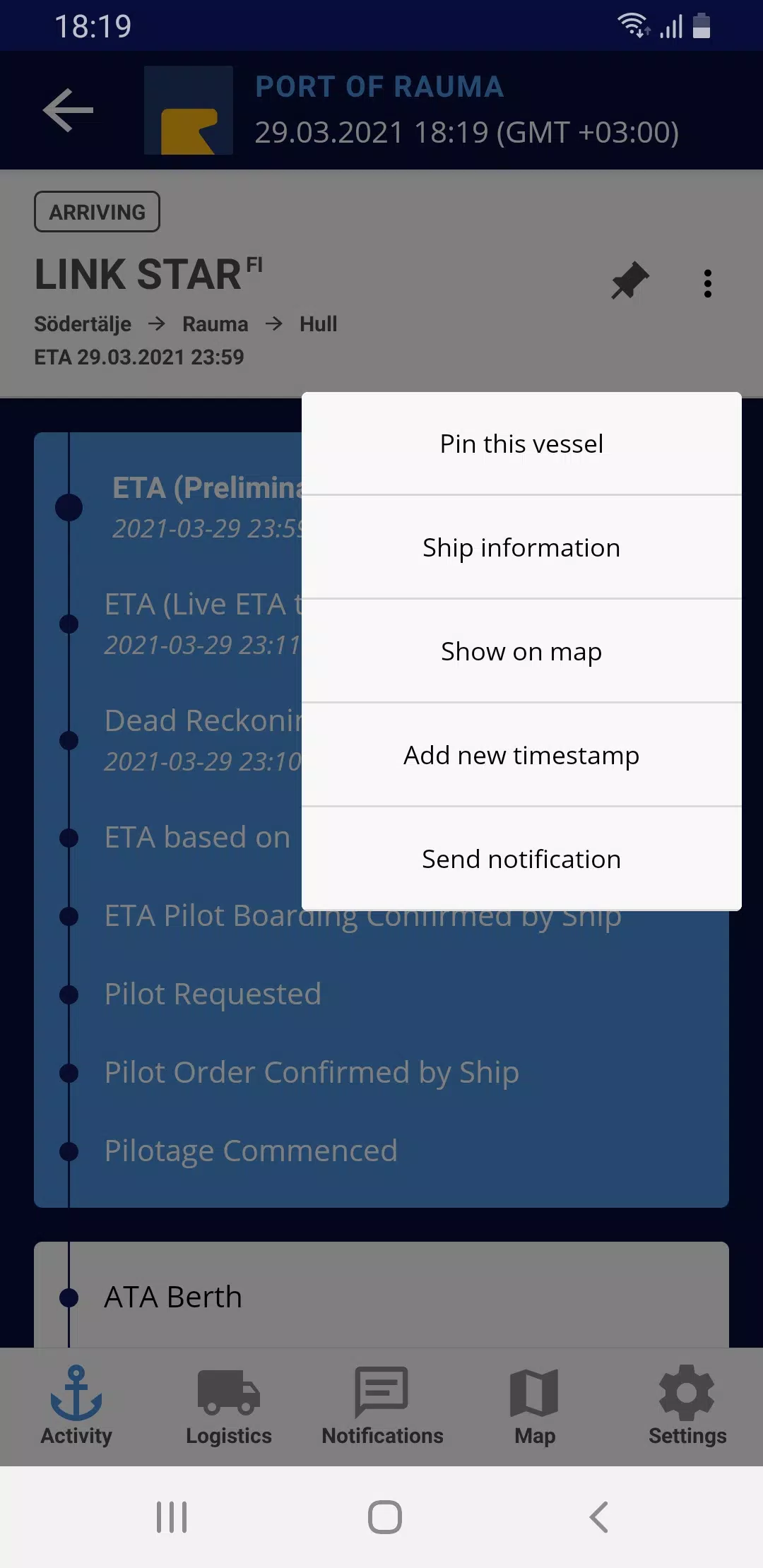 Port Activity Screenshot 4