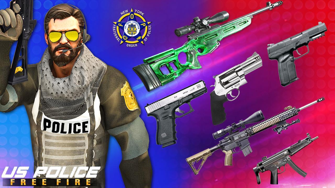 US Police Free Fire - Free Action Game Ekran Görüntüsü 3