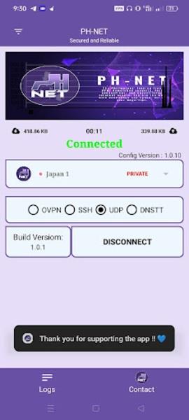 PH-NET VPN ဖန်သားပြင်ဓာတ်ပုံ 2