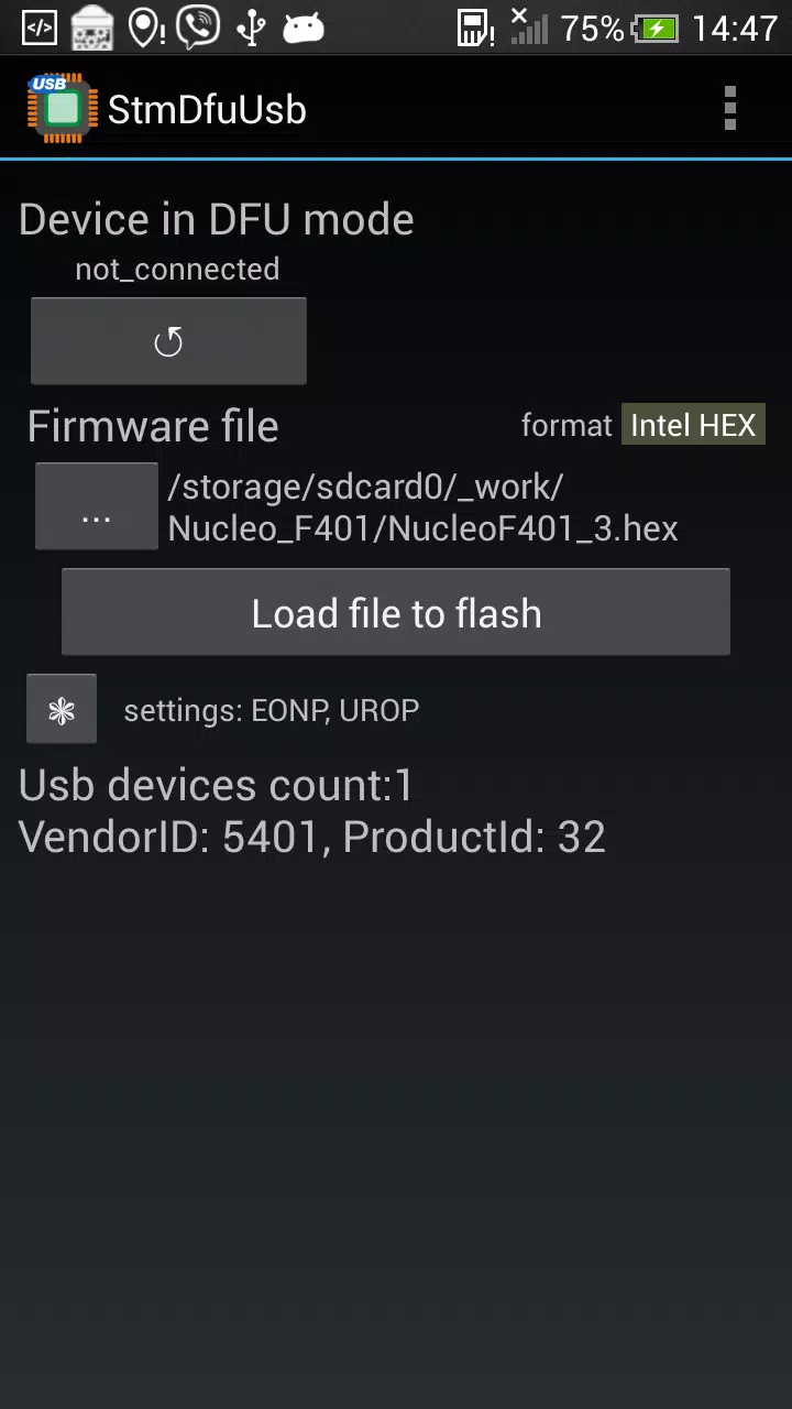 StmDfuUsb Captura de pantalla 1