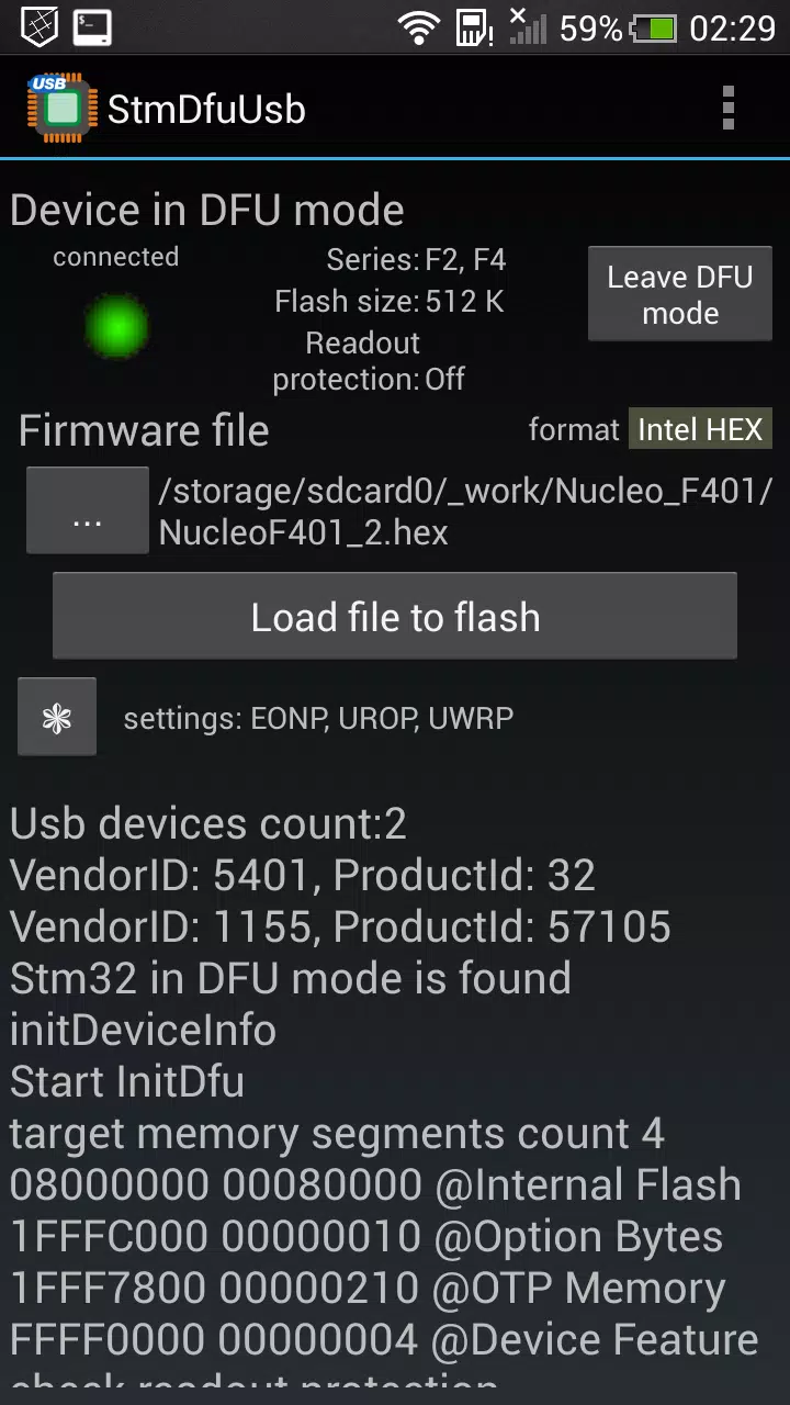 StmDfuUsb Captura de pantalla 4