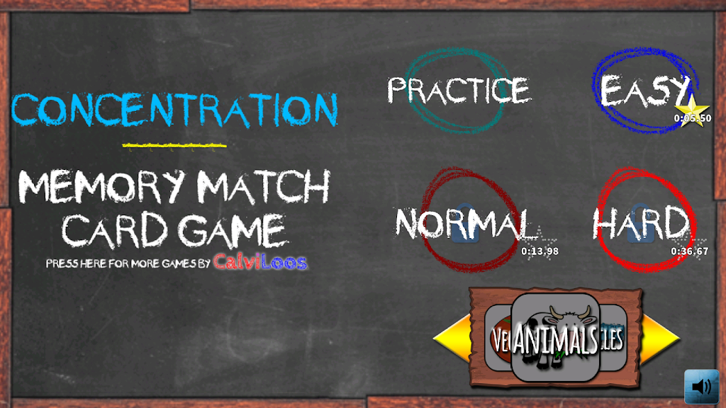 Schermata Concentration Memory Match Brain Game 1