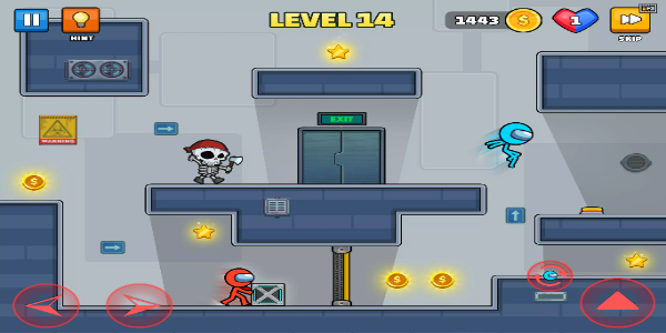 Red Blue Stickmen: Escape Game ภาพหน้าจอ 2