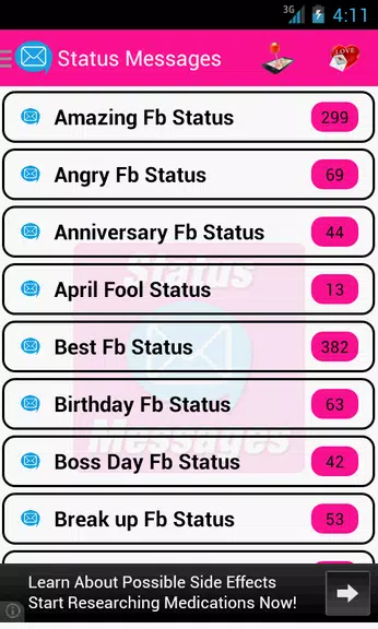 Status Messages Captura de tela 1