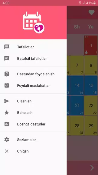 Ayollar kalendari va kundaligi Captura de tela 1
