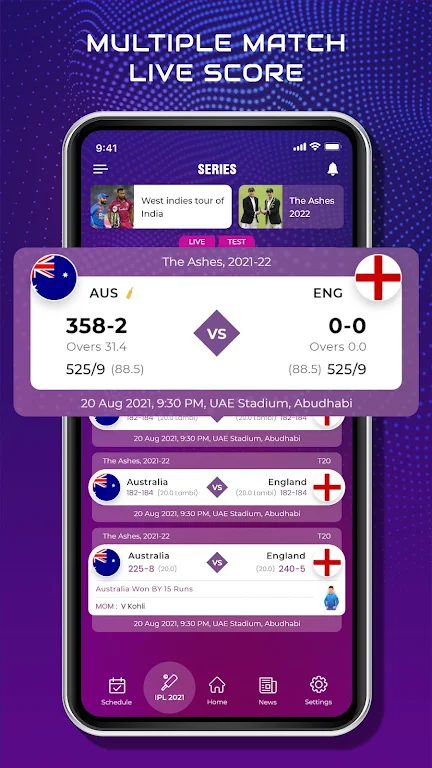 CricScore Line Guru Pro - Live 스크린샷 1