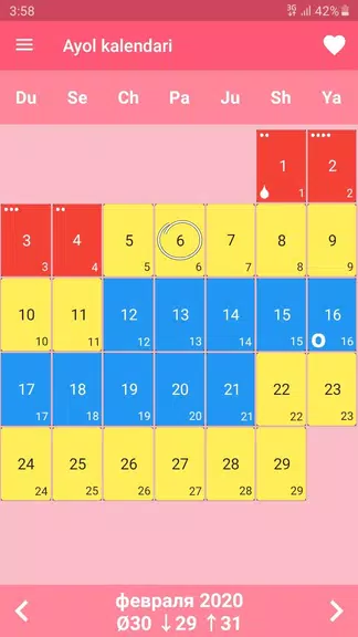Ayollar kalendari va kundaligi Captura de tela 2