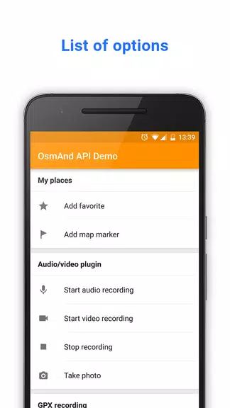 OsmAnd API Demo Screenshot 1