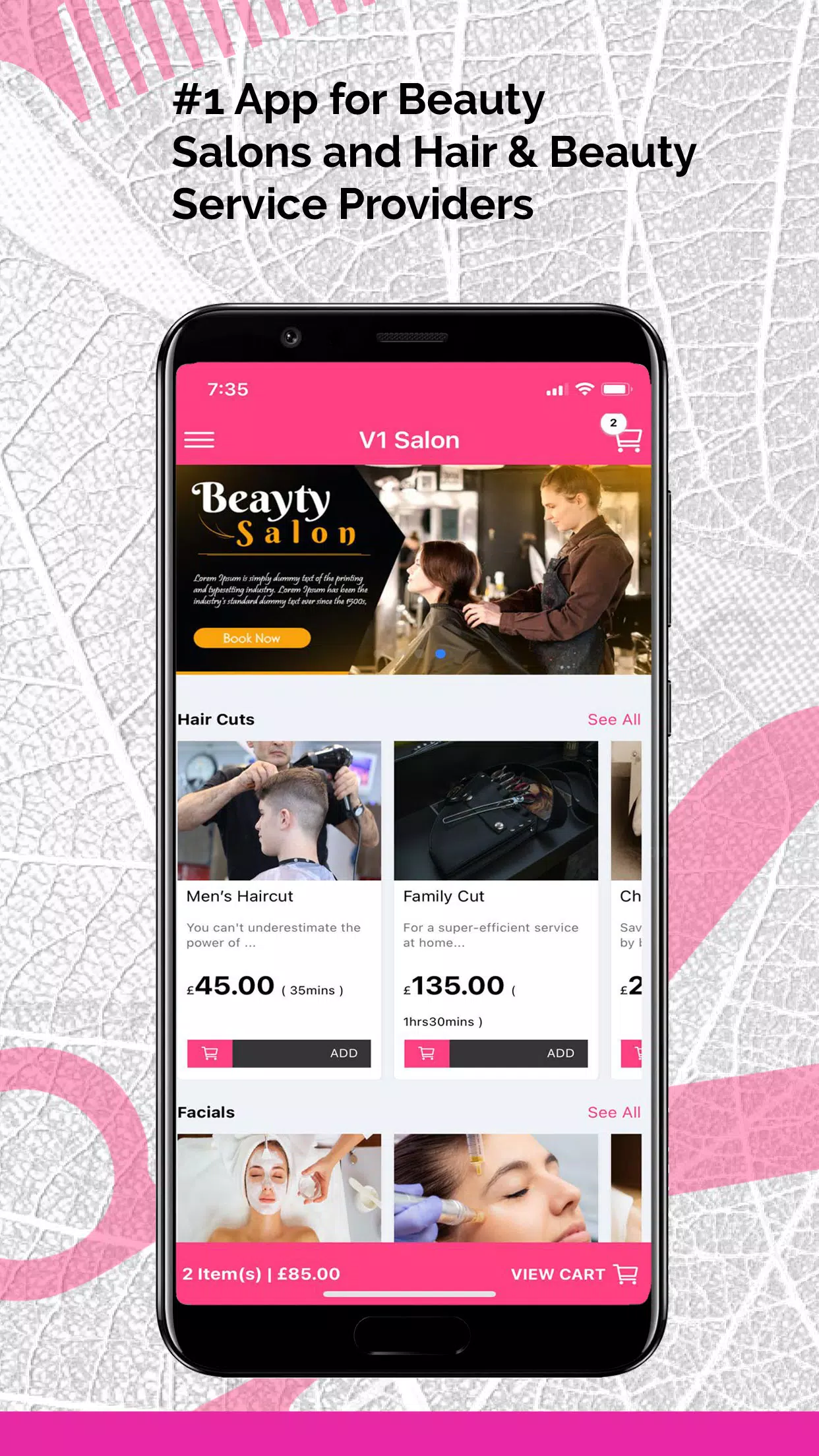 V1 Beauty Salon Parlour Barber স্ক্রিনশট 1