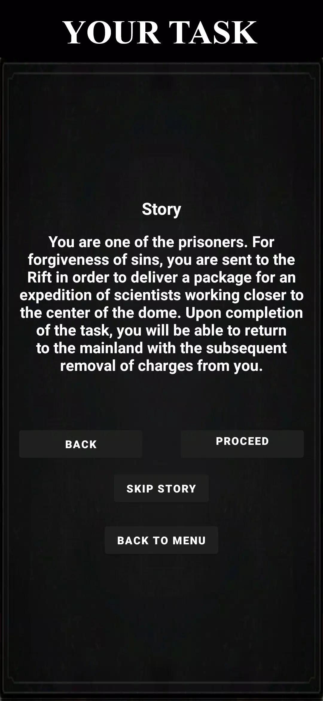Fault Zone: Text Quest RPG Survival Screenshot 1