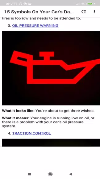 Car dashboard symbols Captura de tela 2