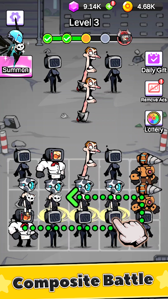 Battle Warriors: Strategy Game Mod Schermafbeelding 1