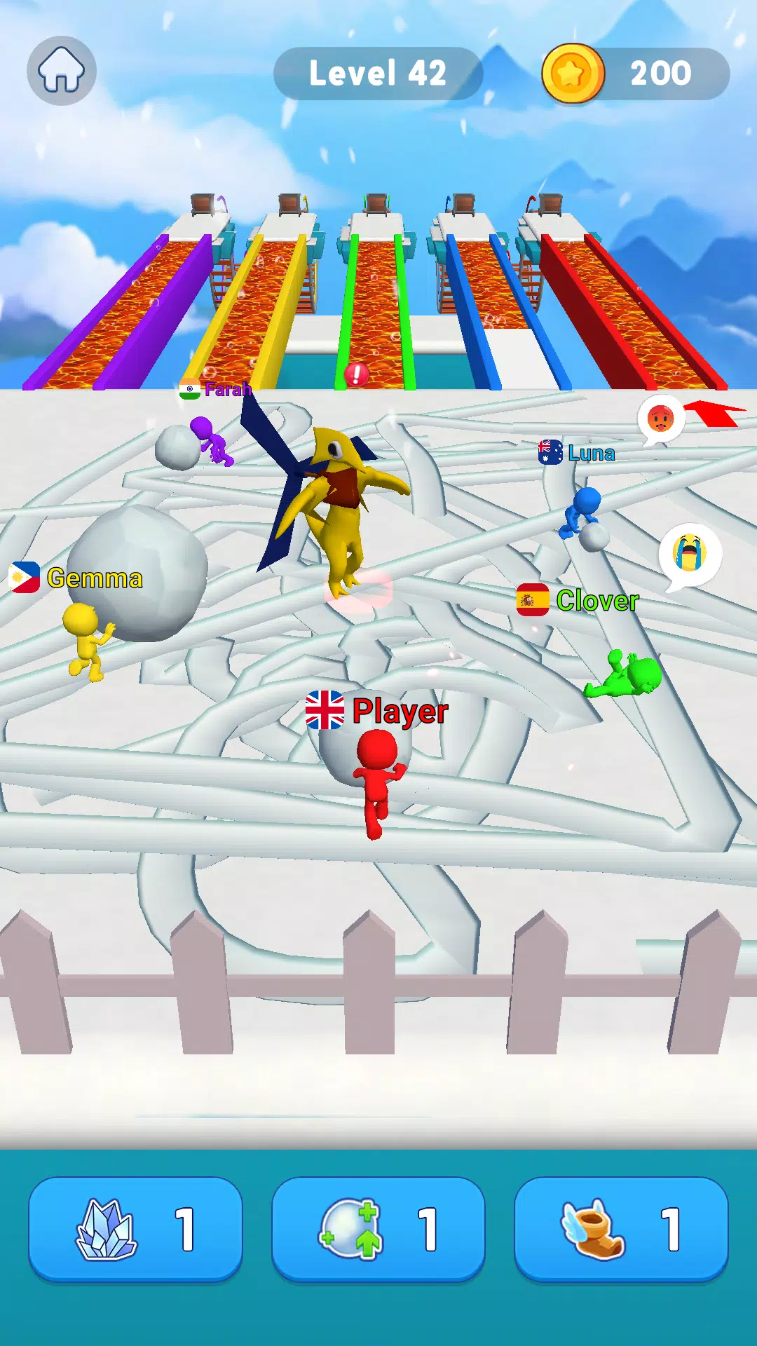Schermata Snowball Race 3D: Ice Bridge 2