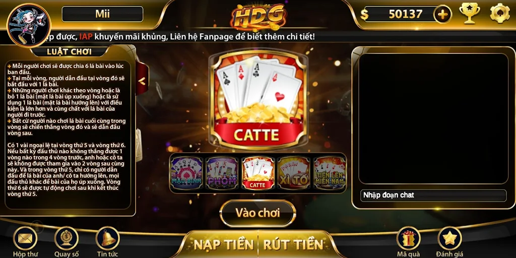 Game bài nhận quà khủng - HDG スクリーンショット 1