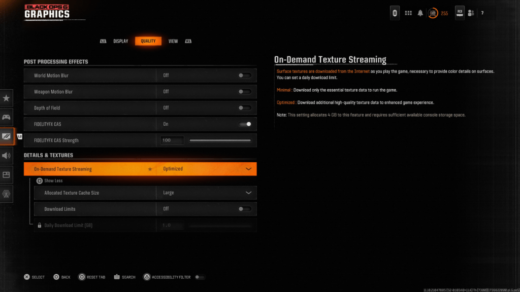 Image: Call of Duty: Black Ops 6 Texture Settings