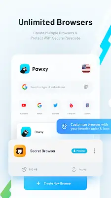 Pawxy - Fast VPN & Web Browser应用截图第1张