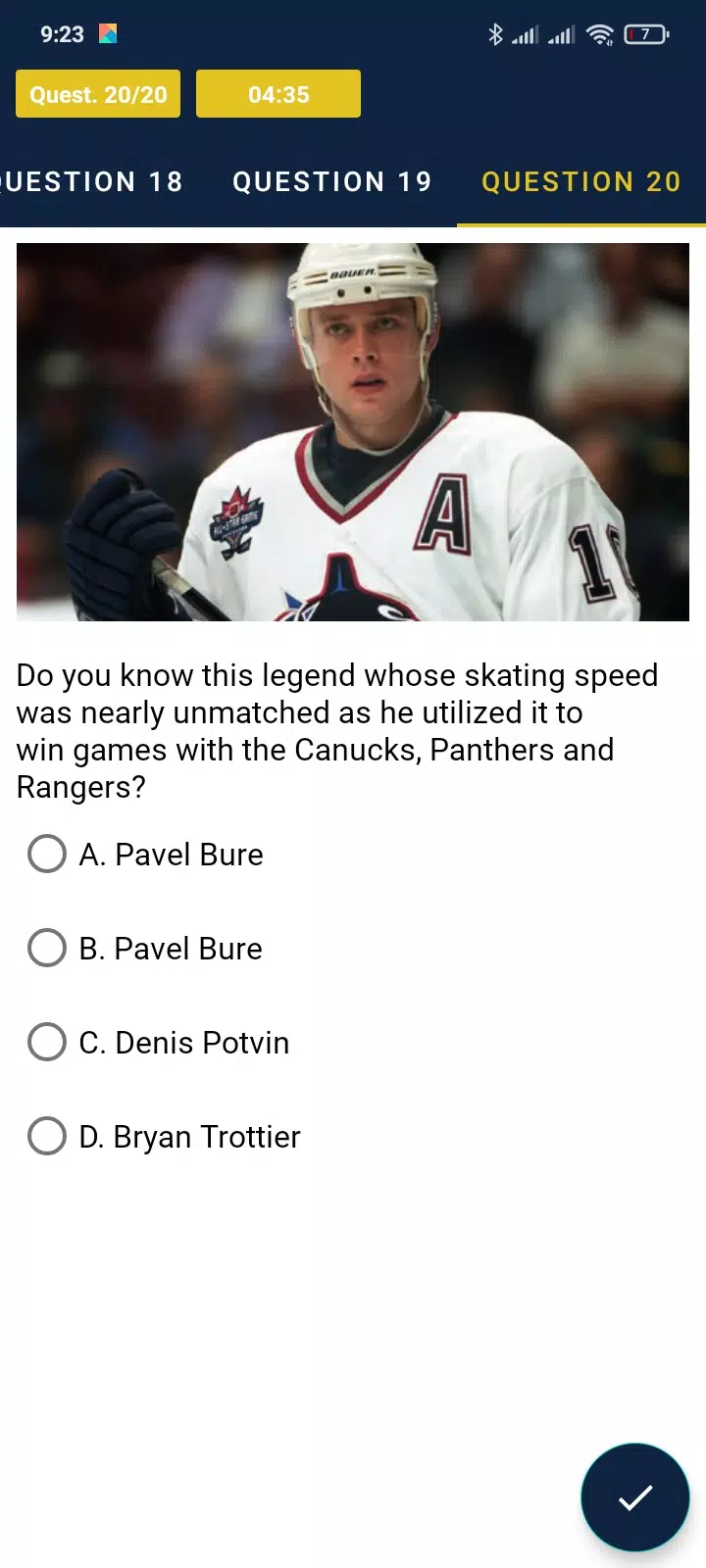 Schermata Trivia Game For NHL Addict! 3