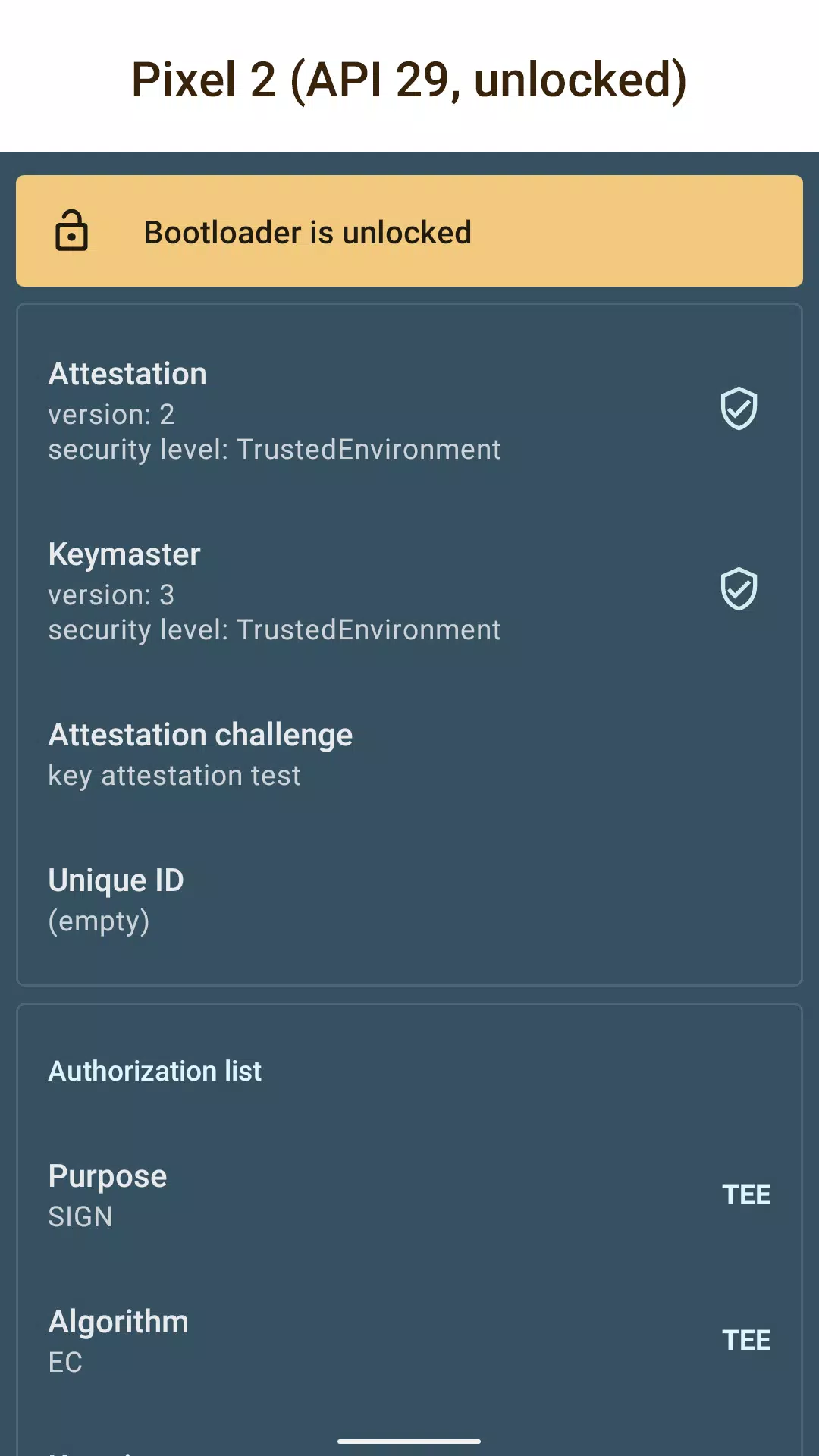 Key Attestation Demo スクリーンショット 2