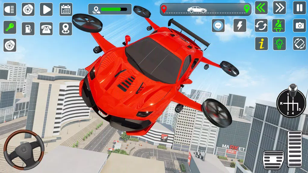 Flying Car Games Car Flight 3D स्क्रीनशॉट 1