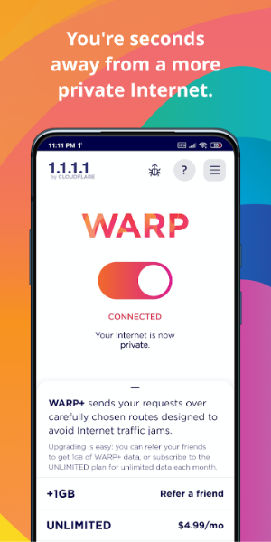 1.1.1.1 WARP: Safer Internet Ảnh chụp màn hình 2