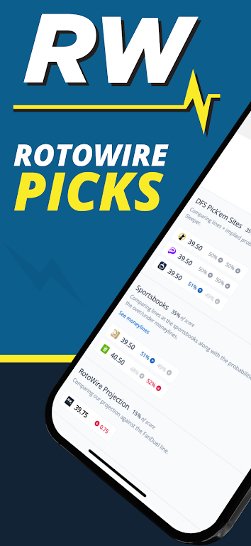 RotoWire Picks | Player Props Tangkapan skrin 1